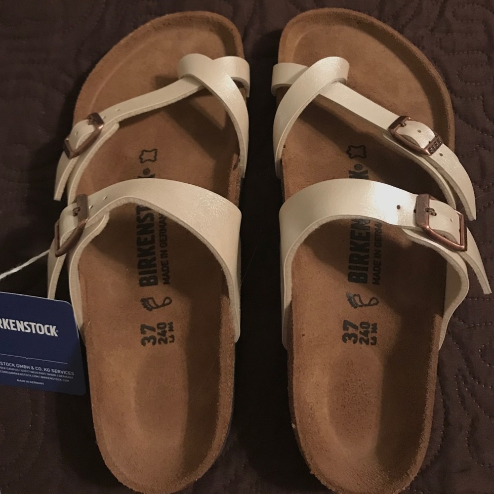 Birkenstock Mayari Pearl White Sandals Size 37
